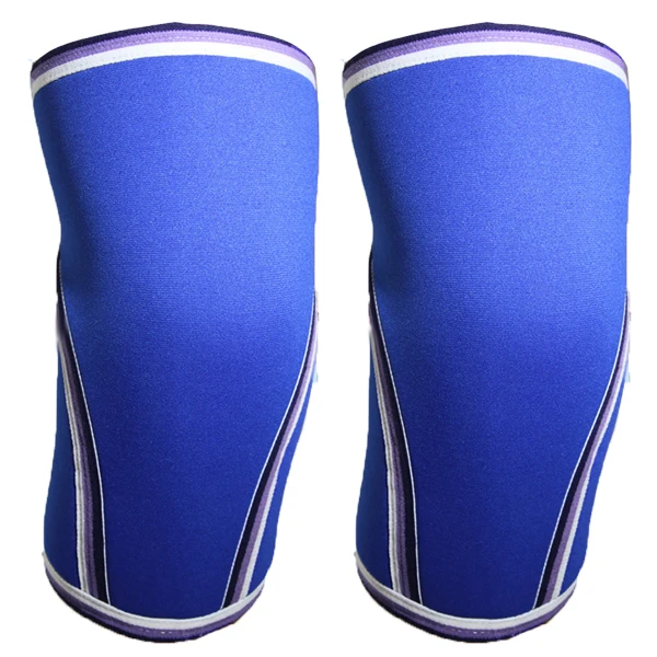 2 шт. дышащие Компрессионные спортивные наколенники 7 мм неопреновый эластичный бандаж на колено рукав для тяжелой атлетики наколенник Поддержка протектор - Цвет: Blue