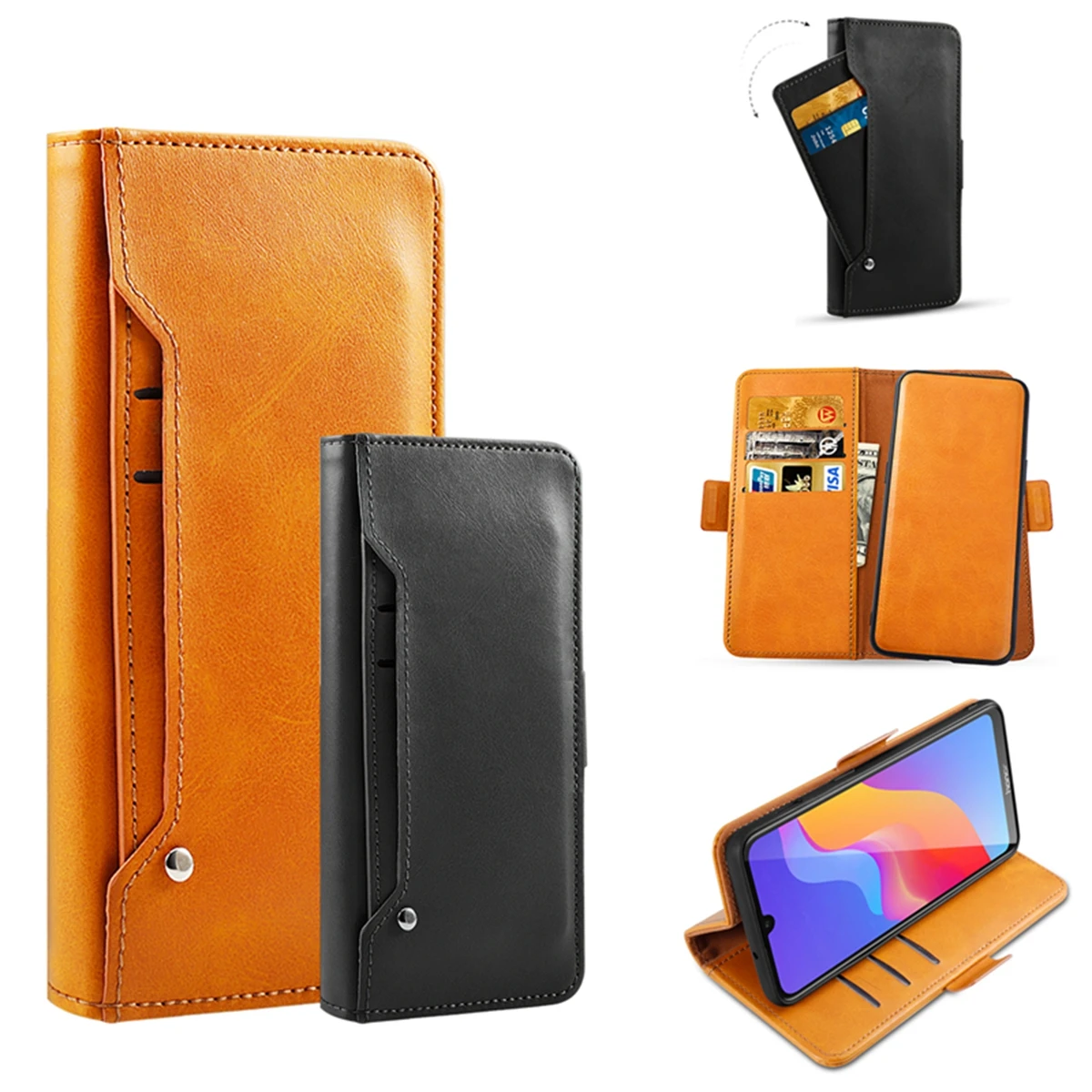 

Phone Case For Samsung Galaxy Note 10 Plus Note 10+ 10 Coque Separable Design PU Leather Flip Stand Card Pocket Wallet Case