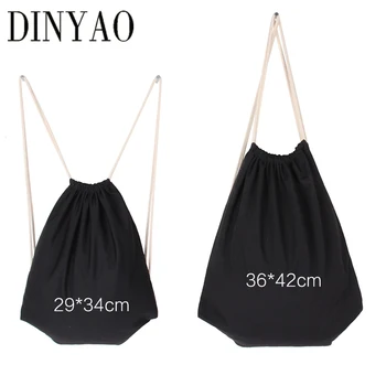 

Travel Softback 10oz Canvas Drawstring Shopping Student Book Adults Backpack Men Black Gril Boy Storage Bags Christmas Gift