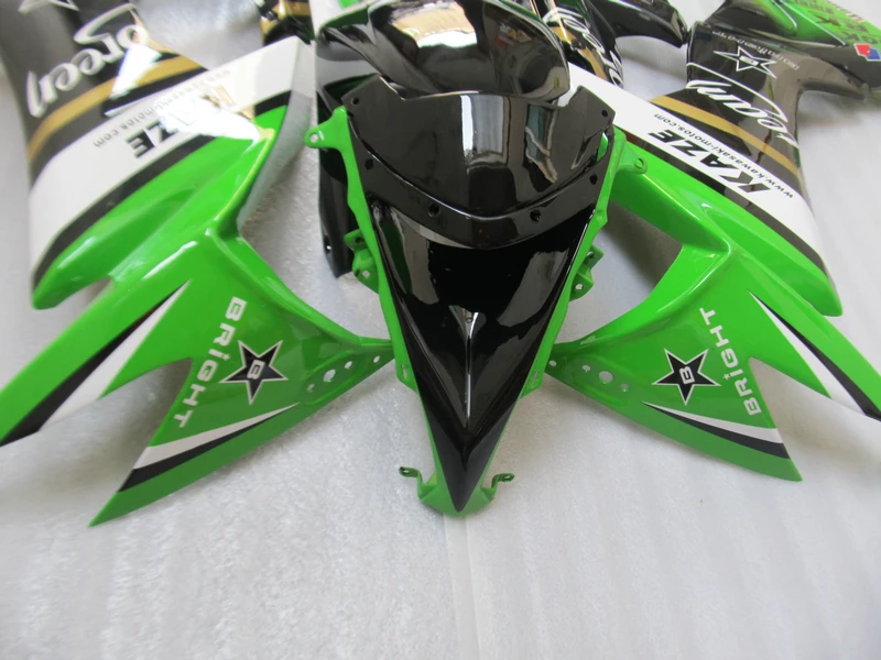 Комплекты мотоциклетных обтекателей для Kawasaki ZX 10R 2008 2009 Зеленый Черный Белый