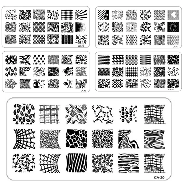 1x new ca series 12x6cm stamping nail art plates diy tip nails nail art templates