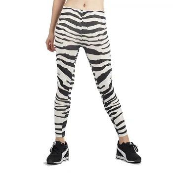 

2019 Korean Fashion Zebra Pattern Women Leggings Seamless Jeans Leggings Stripe Printed Imitate Sexy Leggings