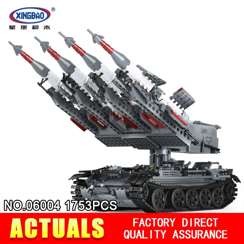 

Xingbao 06004 1753Pcs The Military Series The SA-3 missile and T55 Tank Set Children Educational Building Blocks Bricks Toys