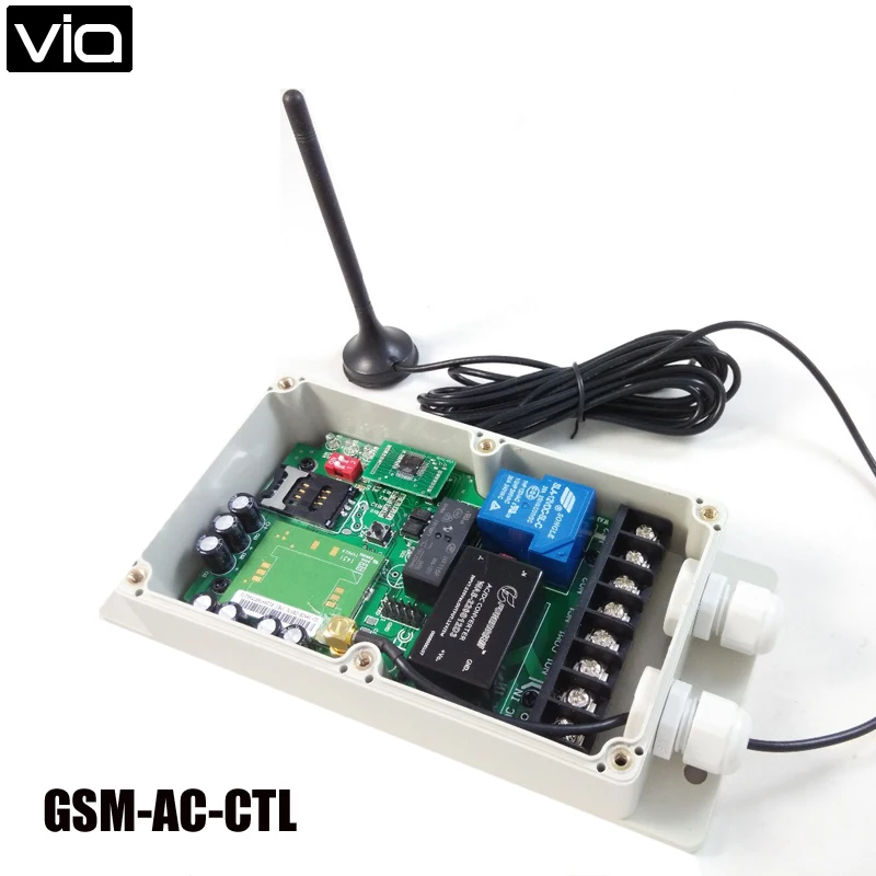 

VIA GSM-AC-CTL Free Shipping Two Relay Output GSM Remote Control Switch Box