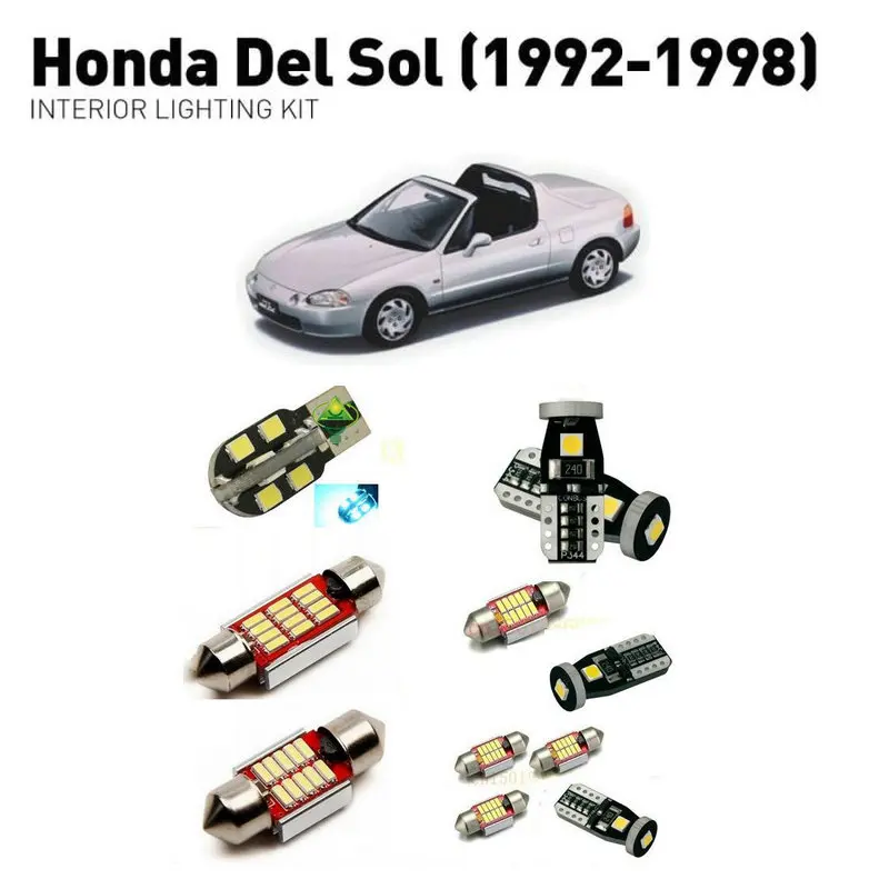 

Led interior lights For Honda del sol 1992-1998 5pc Led Lights For Cars lighting kit automotive bulbs Canbus