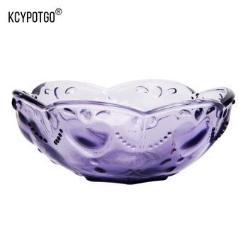 

Glass relief Ice cream bowl, Petal pattern Dessert or Kitchen seasoning dish 3PCS/set