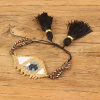Go2boho сглаза браслет Миюки Evil Eye Браслеты золото Delica бисер Для женщин ювелирные изделия Pulsera кисточкой Boho подарки дропшиппинг