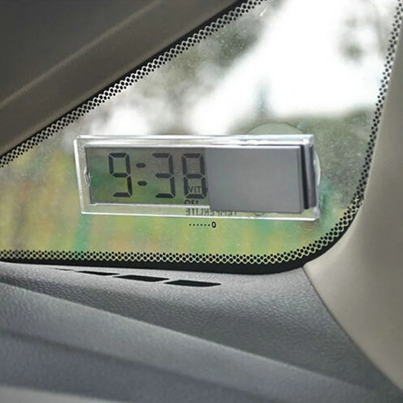 

Mini Vintage Car Auto Vehicle Monitor LCD Digital Display Room Clock With Suction Cup Portable Small Drop shipping