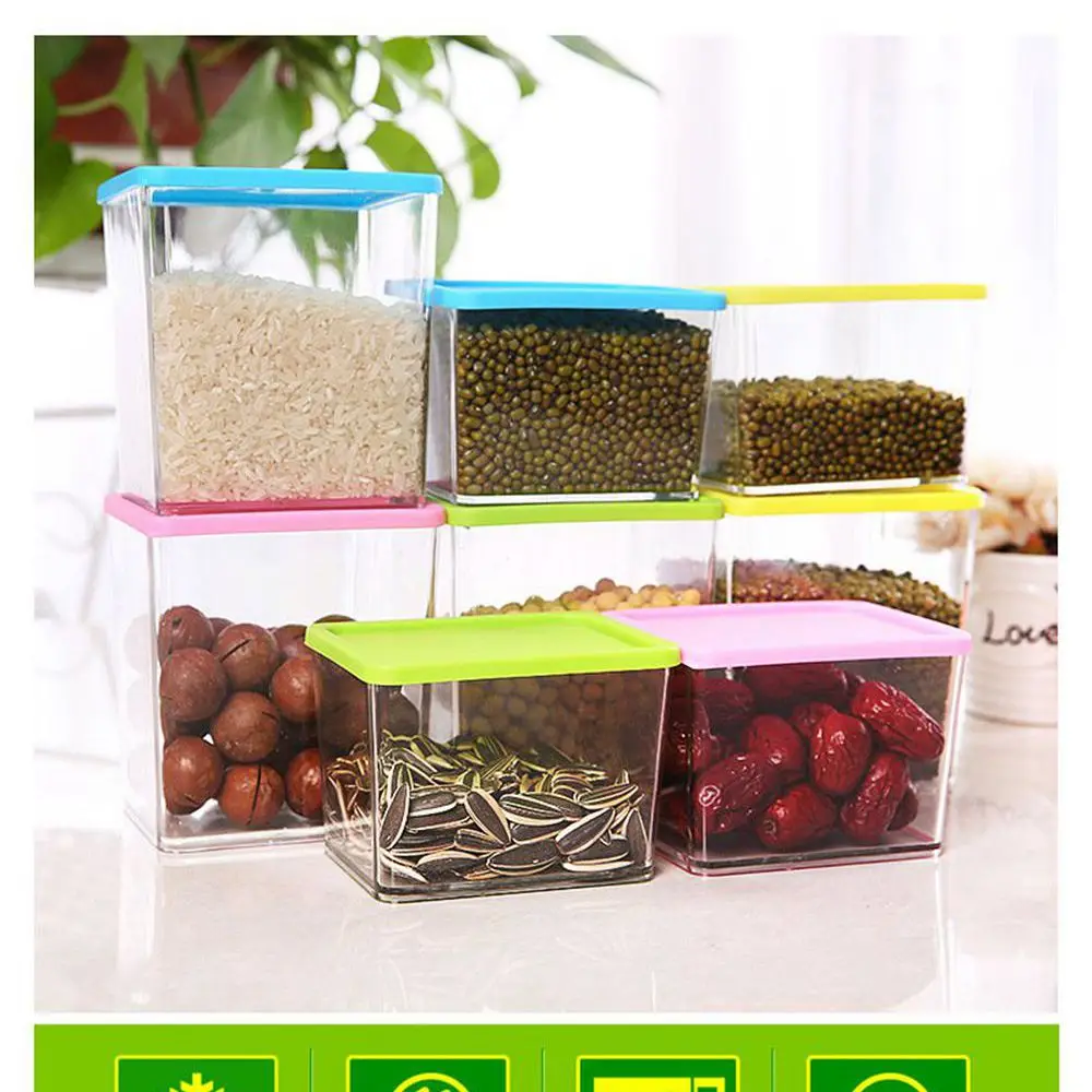 Plastic Food Storage Box Sealed Crisper Grains Tank Storage Kitchen