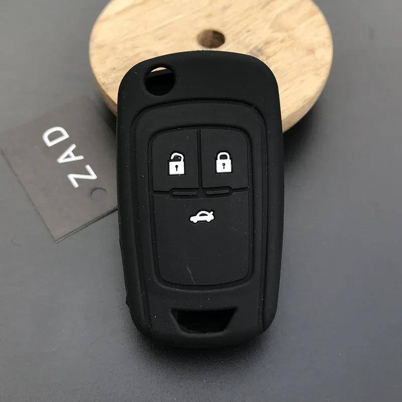 ZAD силиконовый для ключа автомобиля чехол для buick для OPEL Vauxhall Astra Corsa ADAM Antara Meriva Zafira Insignia автомобильный Стайлинг оболочки набор - Название цвета: Черный