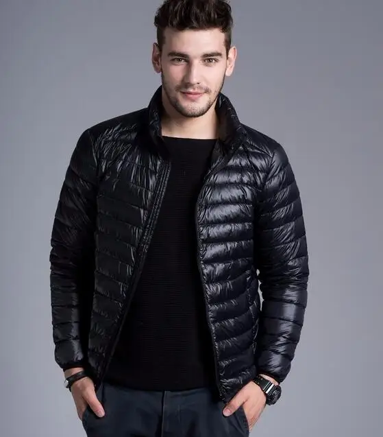2016 New Mens down jacket Brand Solid Winter duck thick cotton Jacket Men Stand Collar Fashion Quality Parka Men Overcoat
