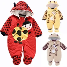 Nouveau-né 2016 Bébé D’hiver Barboteuses Chaudes Pour Vêtements Pour Bébés Filles Garçons En Bas Âge À Capuche Style Mignon Salopette Barboteuse de Bébé Vente Chaude