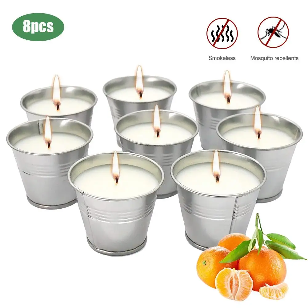 

8PCS Aromatherapy Insect Repeller Soy Wax Citronella Candles Mosquito Repellent Smokeless Aromatherapy Candles