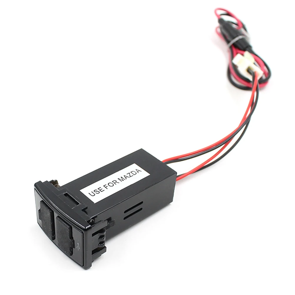 

12V Car Cigarette Lighter Socket 5V/2.1A Dual USB Tablet /Cellphone /GPS Power Charger for Mazda Cars (Black)