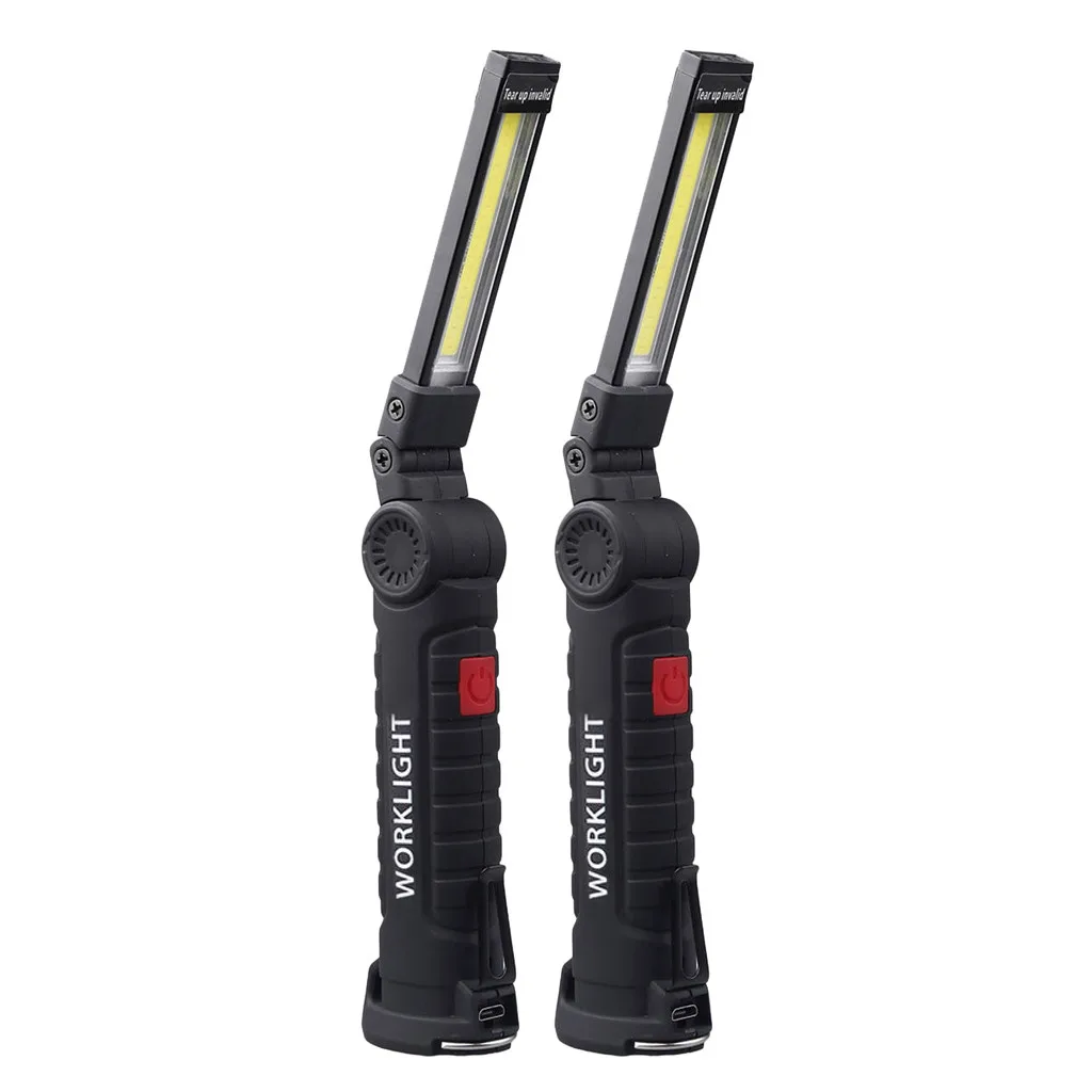 

2PCS LED COB Work Light Flashlights USB charging Rechargeable COB LED Slim Work Light Lamp Flashlight Inspect Folding Torch
