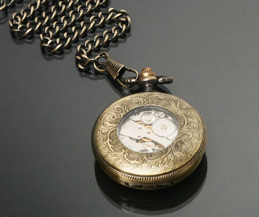 1856 s под старину Стиль бронзовый тон Дело карманные часы NR