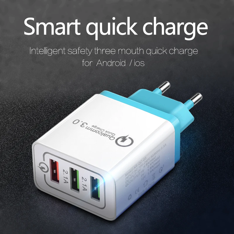 Universal 18 W USB Quick charge 3.0 5V 3A  Plug Mobile Phone 