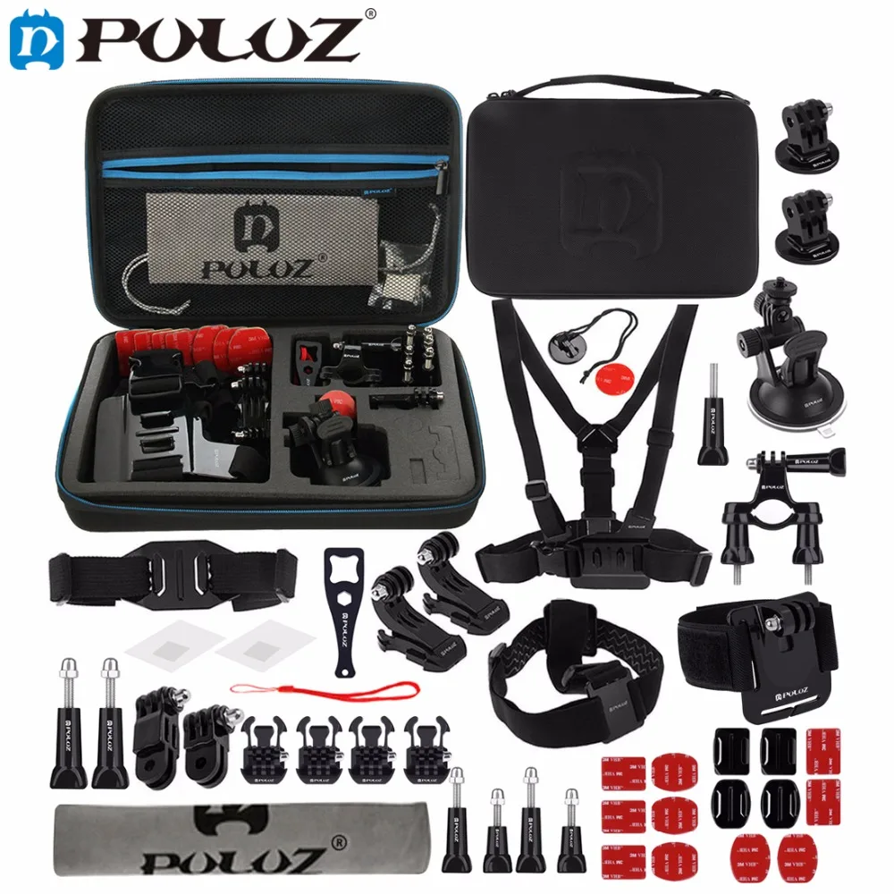 

PULUZ for GoPro Accessories 45 in 1 Ultimate Combo Kit with EVA Case stocker for GoPro HERO4 Session 4 3+ 3 Chest Strap Mounts