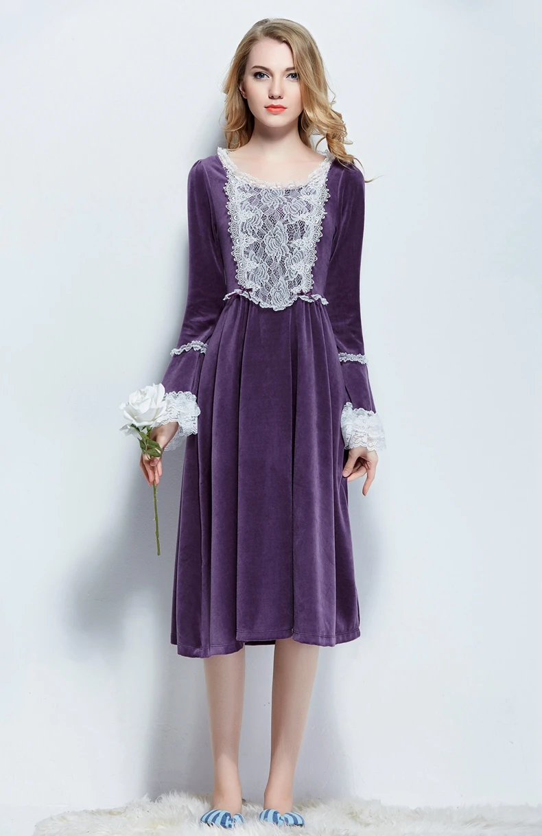 Ночная рубашка женская зимняя бархатная|sleepwear nightgown|nightgowns womenwomens nightgown sleepwear |