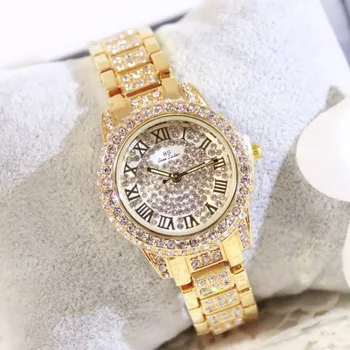 

New Hot Sale Watch List Full Diamond Brand Female Watch Fashion & Casual Bracelet Clasp Chronograph Hardlex