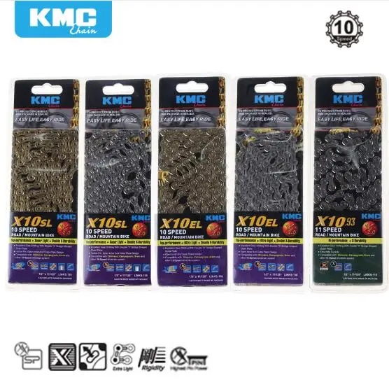 

KMC X10 X10.93 MTB Road Bike Chain 116L 10 Speed Bicycle Chain Magic Button Mountain With Original box