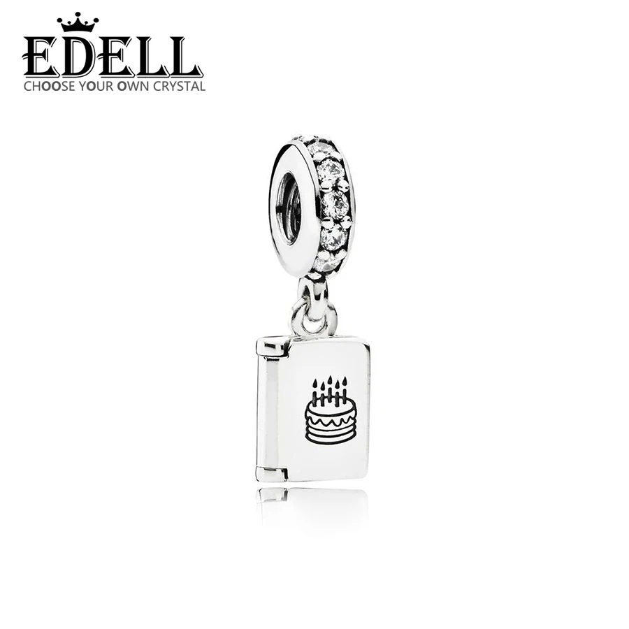 

EDELL 100% 925 Sterling Silver 1:1 791723CZ Birthday Wishes Card Original Women Wedding Fashion Jewelry