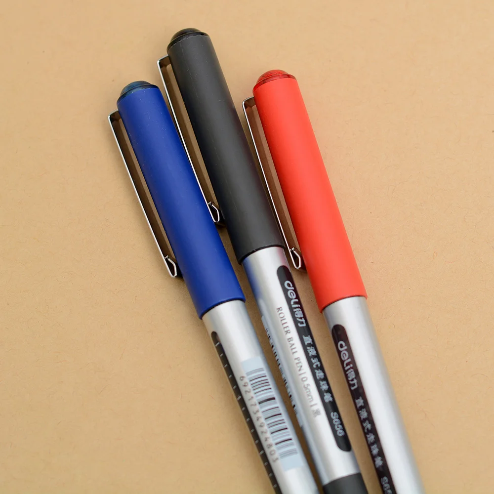 1 шт., Классическая Ручка с роликовым наконечником,, 3 цвета, гелевые ручки, жидкие чернила, шариковая ручка, офисные аксессуары, школьные принадлежности