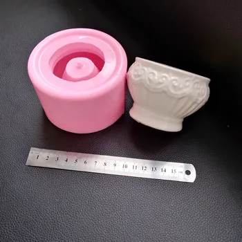 

European style Lace flower planter mould for cement ceramic Handmade Concrete flowerpot making silicone mold