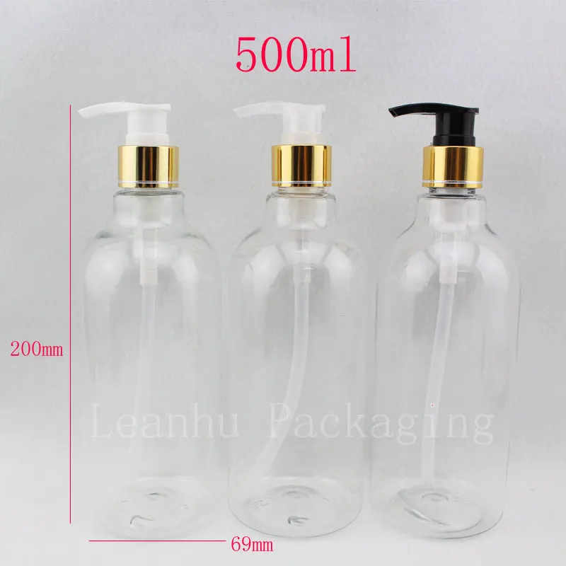 500 мл X 12 пустой прозрачный многоразового Пластиковые бутылки для шампуня 500cc жидкое мыло бутылка с дозатором бутылки душ оптовая продажа