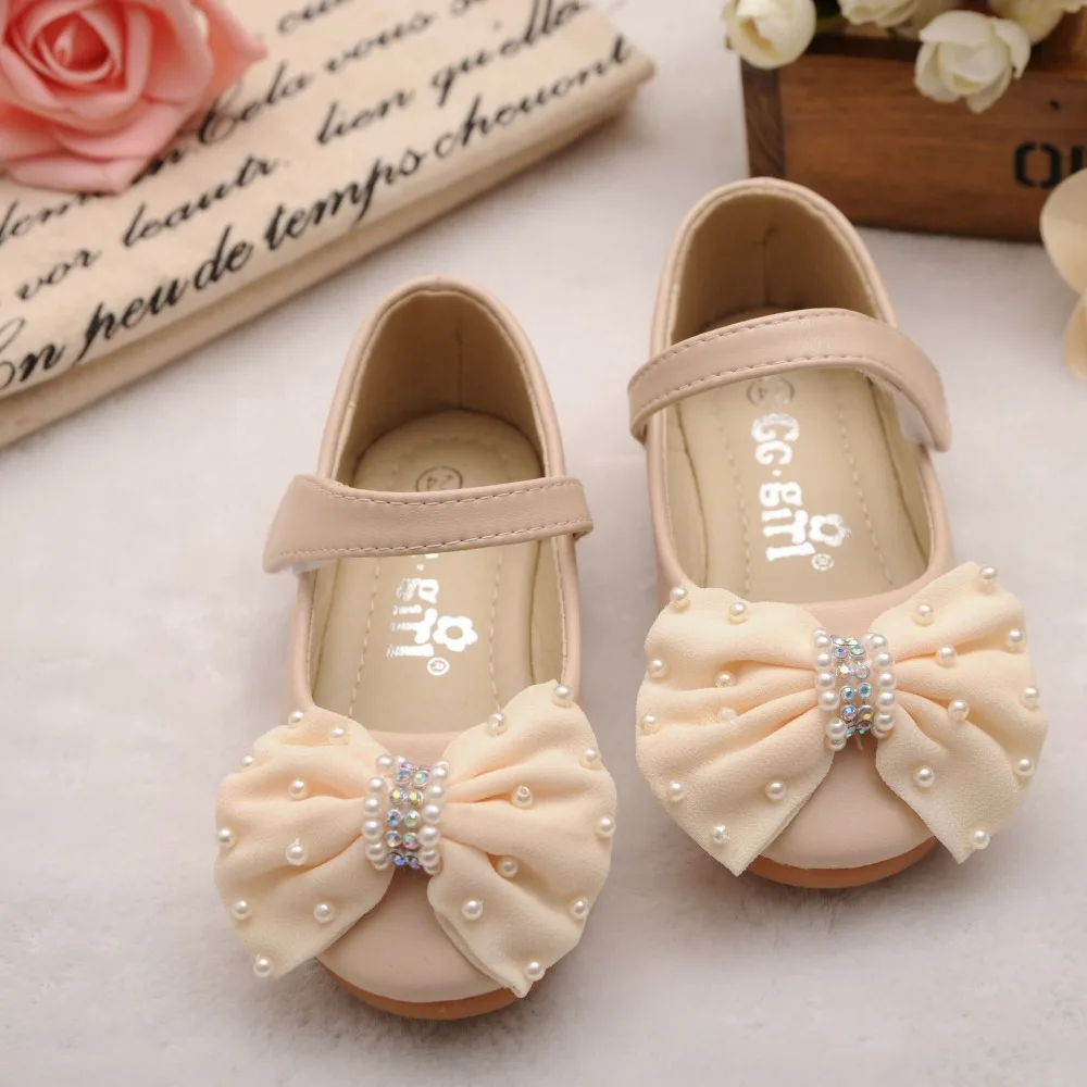 Новинка 2018 брендовые Детские туфли принцессы с бантом для маленьких девочек