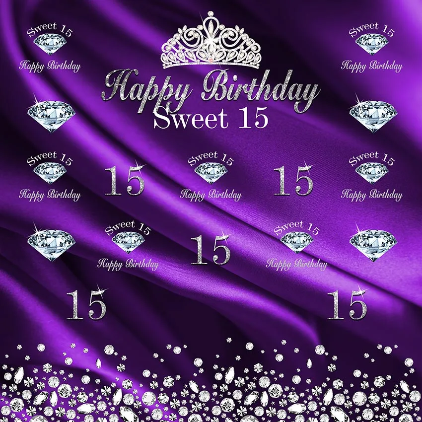 

Customized fine glory purple birthday party photo background for model guest portrait photography studio backdrops