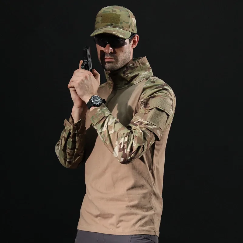 Тактическая Военная рубашка мужская с длинным рукавом солидер армейские рубашки Мультикам Униформа лягушка костюм футболки боевая одежда для мужчин