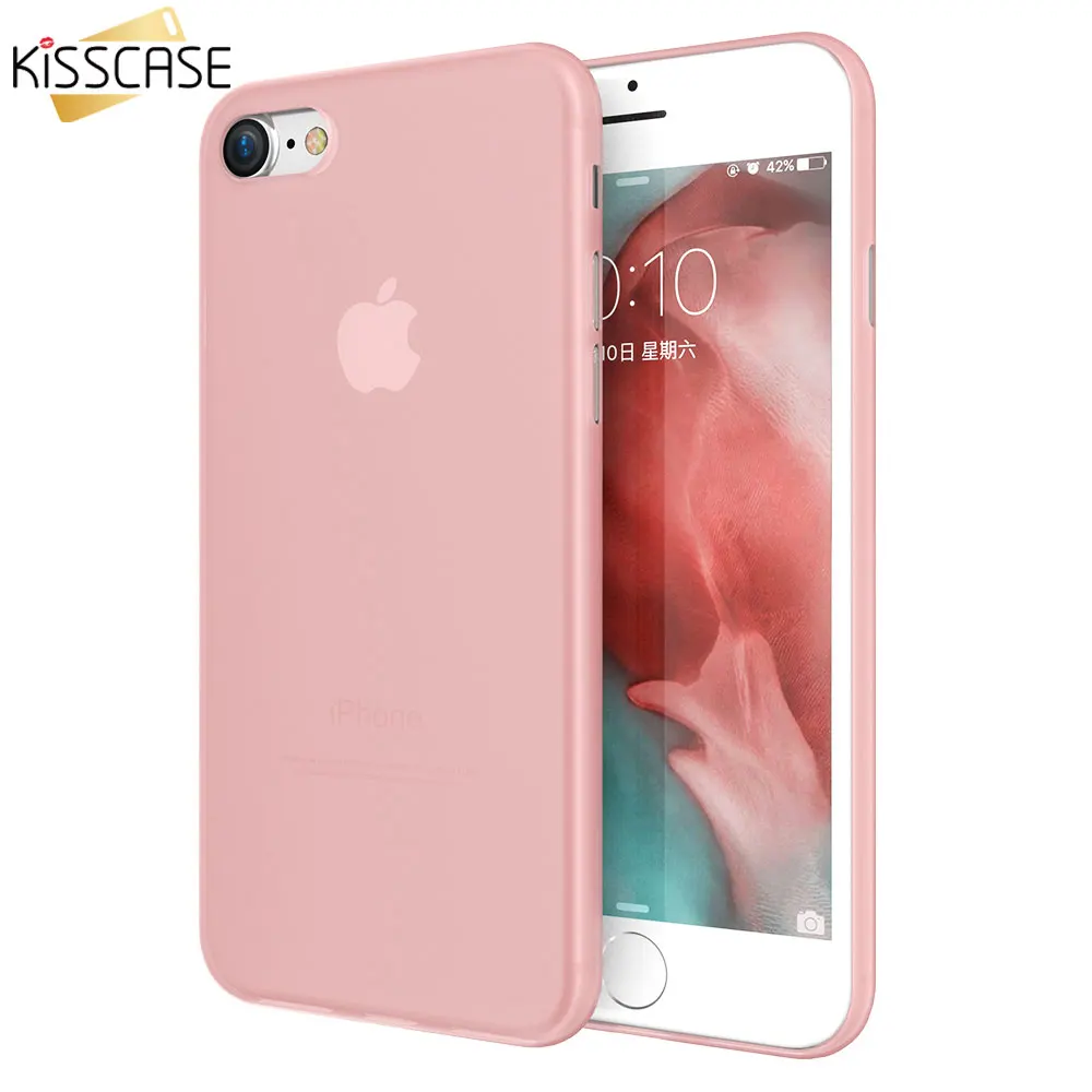 KISSCASE جراب هاتف رقيقة جدا ل أبل فون X 7 8 زائد ماتي PC خزائن هاتف آيفون X Fundas غطاء ل فون 5 5 s SE 6 6 s زائد