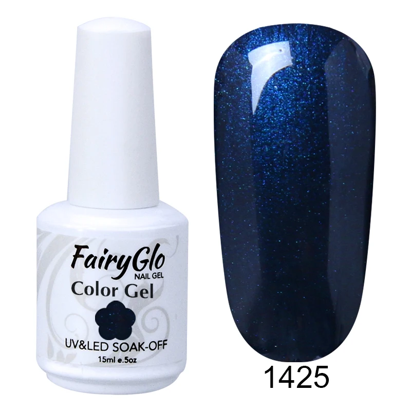 FairyGlo 15 мл чистый цвет УФ-Гель-лак замачиваемый Гель-лак для ногтей Vernis Полупостоянный художественный Гель-лак для ногтей маникюрный лак - Цвет: 1425