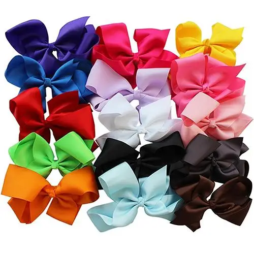 15Pcs/Set Girls' 15 Colors Lovely Sweet Big Ribbon Bow Hair Alligator Clips | Красота и здоровье