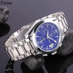 FANALA часы Для мужчин моды Нью кварцевые часы Сталь наручные аналоговые браслет Круглый Для мужчин часы Relógio masculino