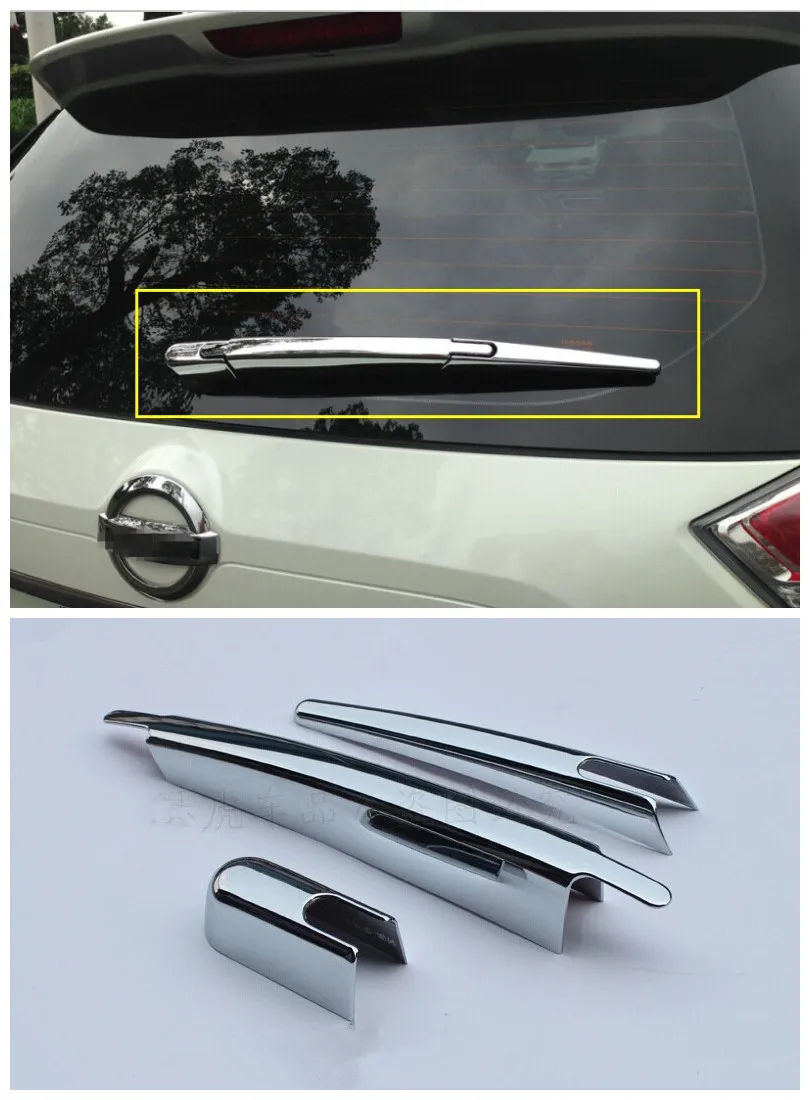 Chrome Rear Window Wiper Nozzle Cover Trim For Nissan X Trail Rogue