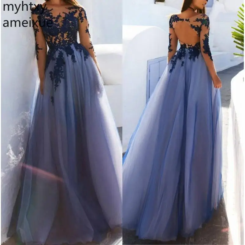 

2019 New Arrival Myhtxyameixue Christmas V-neck None A-line Full Floor-length Chiffon Natural Regular Vintage Evening Dresses