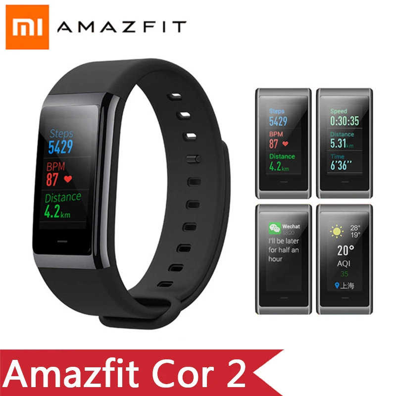 Смарт браслет XiaoMi Huami Amazfit Cor 2 Band водонепроницаемые 5ATM 2.5D IPS мужские часы с рамкой