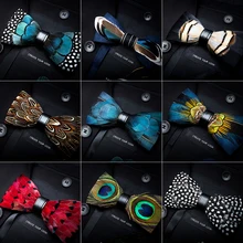 RBOCOTT бабочка с перьями, мужские роскошные галстуки-бабочки с коробкой, модное перо павлина, галстуки-бабочки для мужчин, деловые, вечерние, свадебные