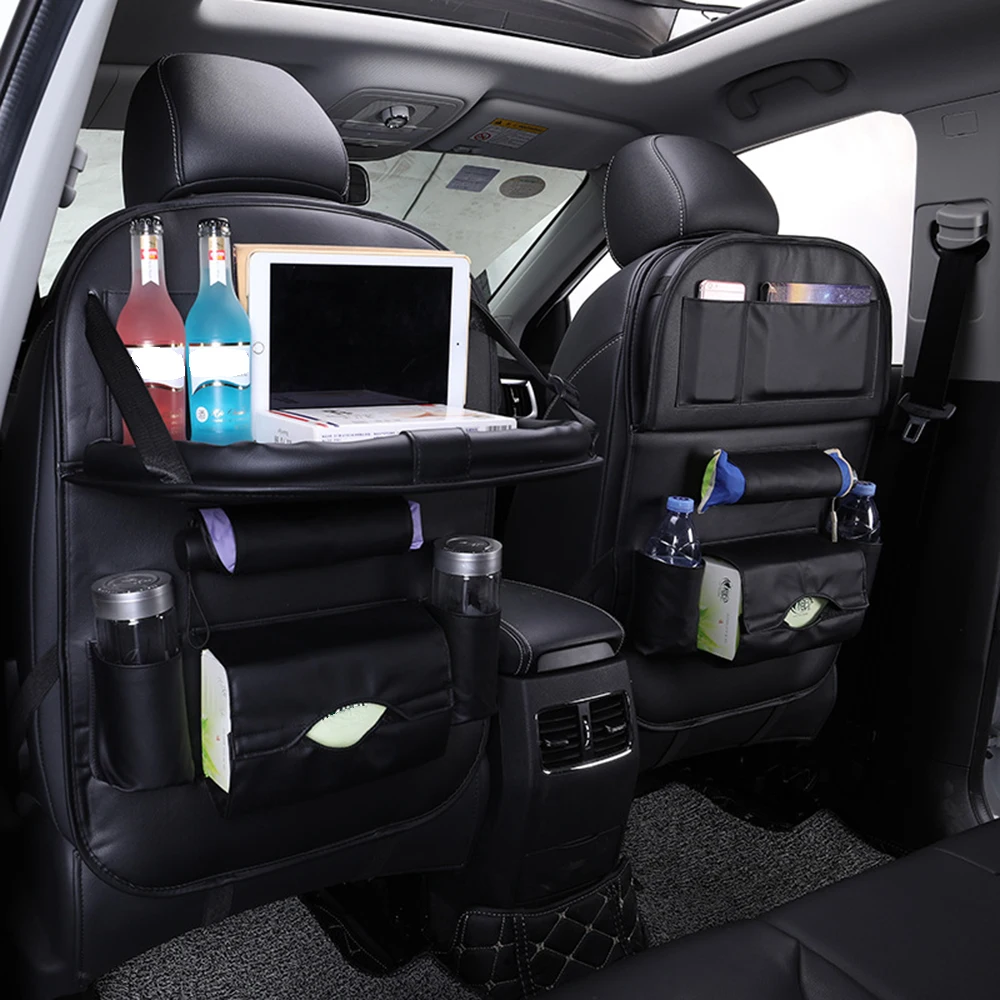 

Car Seat Back Storage Organizer Bag Cover Fold Dining Rack Stowing Tidying Pocket Multifunction Vehicle Boxcar Car Seat Cushion