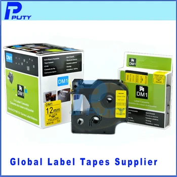 

PUTY 5pcs Label Tapes for Dymo D1 45018 Black on Yellow 12mm Compatible for Dymo Printer Label Marker Tapes