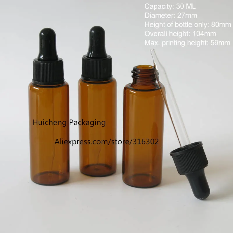 

50 x amber bottle 30ml glass with black pipette dropper 1 OZ amber glass e liquid container 30ml dropper bottle