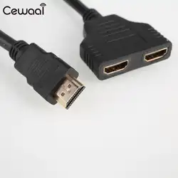 Мужской до 2 Женский переходник HDMI разветвитель ТВ компьютер проектор Премиум прочный