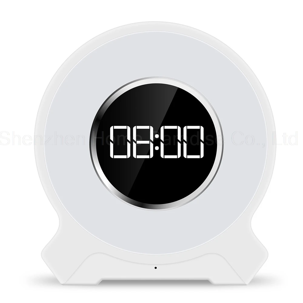 White Wake UP Будильник FM радио светодиодный цифровой часы беспроводной Bluetooth динамик ночник Электронный Настольный Будильник лампа-часы декор - Цвет: White