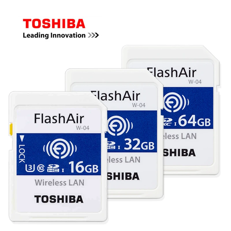 TOSHIBA W 04 WIFI SD карта 32 Гб FlashAir Wi Fi Карта памяти 64 класс 10 U3 Беспроводная LAN общая