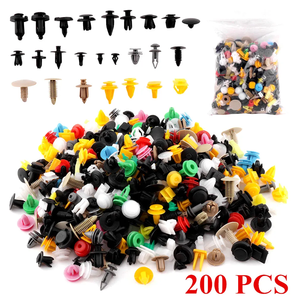 

200pcs Universal Car Plastic Mixed Fastener Fixing Clip For Citroen C3 C4 C5 Mercedes Benz W203 W204 Peugeot Accessories