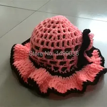 Мода цветок принцесса Шапки полями Защита от солнца шерсть Кепки ведро ребенка Защита от солнца капот Дети Top Hat Для Фотография реквизит