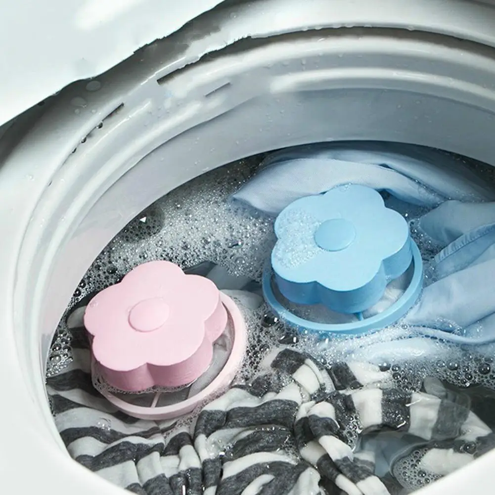 

Flower Shape Washing Machine Hair Removal Laundry Ball Floating Filter Mesh Bag