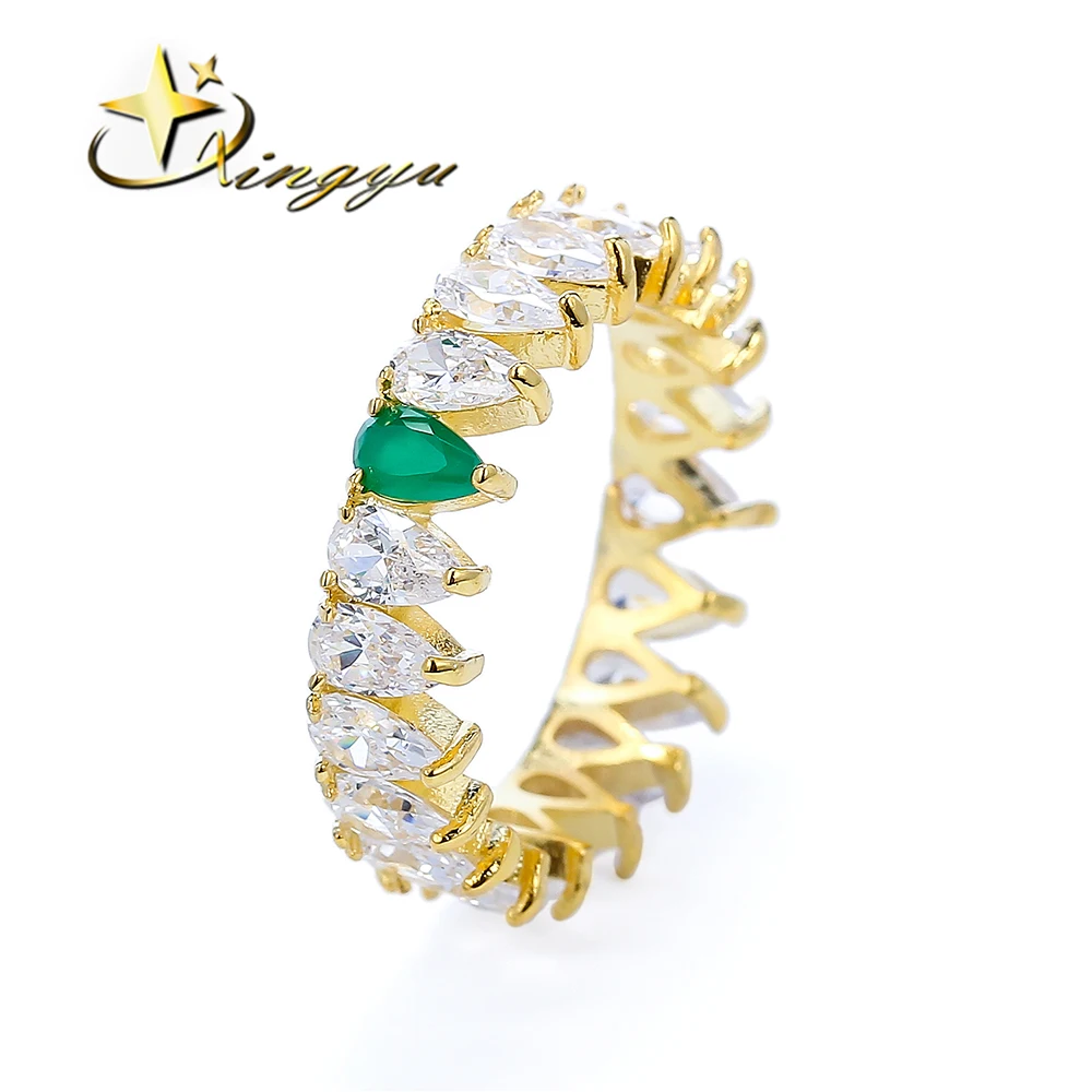 Copper Gold Color Plated Pink/ Green/Red CZ Eyes Rings for Women